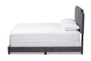 Greta Luxe and Glamour Dark Gray Velvet Upholstered Full Size Bed Baxton