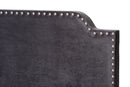 Greta Luxe and Glamour Dark Gray Velvet Upholstered Full Size Bed Baxton