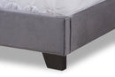 Greta Luxe and Glamour Dark Gray Velvet Upholstered King Size Bed Baxton