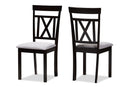 Milagra Gray Fabric Espresso Brown Finished Dining Chair Set of 2 Baxton