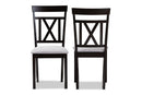 Milagra Gray Fabric Espresso Brown Finished Dining Chair Set of 2 Baxton