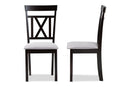 Milagra Gray Fabric Espresso Brown Finished Dining Chair Set of 2 Baxton