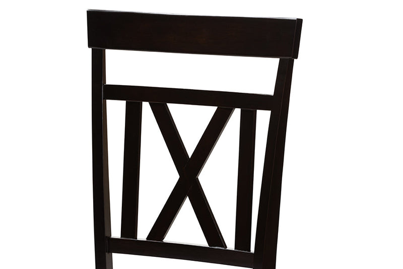 Milagra Gray Fabric Espresso Brown Finished Dining Chair Set of 2 Baxton