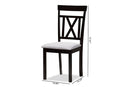 Milagra Gray Fabric Espresso Brown Finished Dining Chair Set of 2 Baxton