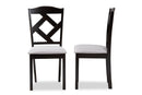 Emiko Gray Fabric Upholstered and Espresso Brown Finished Dining Chair Set of 2 Baxton