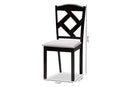 Emiko Gray Fabric Upholstered and Espresso Brown Finished Dining Chair Set of 2 Baxton