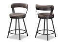 Harry Gray Fabric 2Pc Counter Stool Set Baxton