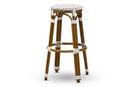 Valora Gray and White Bamboo Style Stackable Bistro Bar Stool Baxton