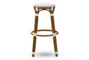 Valora Gray and White Bamboo Style Stackable Bistro Bar Stool Baxton