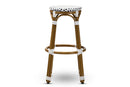 Valora Navy and White Bamboo Style Stackable Bistro Bar Stool Baxton