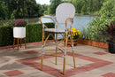 Barnstorm Gray and White Bamboo Style Bistro Stackable Bar Stool Baxton