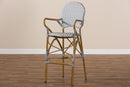Barnstorm Gray and White Bamboo Style Bistro Stackable Bar Stool Baxton