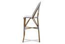Sparrow Gray and White Bamboo Style Stackable Bistro Bar Stool Baxton