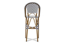 Sparrow Gray and White Bamboo Style Stackable Bistro Bar Stool Baxton