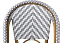 Sparrow Gray and White Bamboo Style Stackable Bistro Bar Stool Baxton