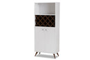 Inicio White and Walnut Wine Cabinet Baxton