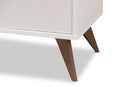 Inicio White and Walnut Wine Cabinet Baxton