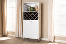Inicio White and Walnut Wine Cabinet Baxton