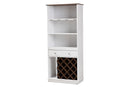 Mia White and Walnut Wine Cabinet Baxton