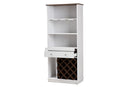 Mia White and Walnut Wine Cabinet Baxton