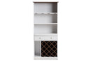 Mia White and Walnut Wine Cabinet Baxton
