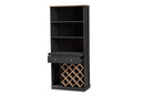Mia Dark Gray and Oak Wine Cabinet Baxton