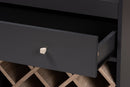 Mia Dark Gray and Oak Wine Cabinet Baxton