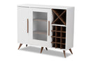 Baron White and Brown Finished Wine Cabinet Baxton