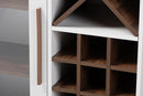 Baron White and Brown Finished Wine Cabinet Baxton
