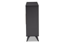 Baron Dark Gray and Oak Finished Wine Cabinet Baxton