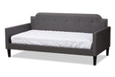 Marisse Gray Fabric Upholstered Twin Size Sofa Daybed Baxton