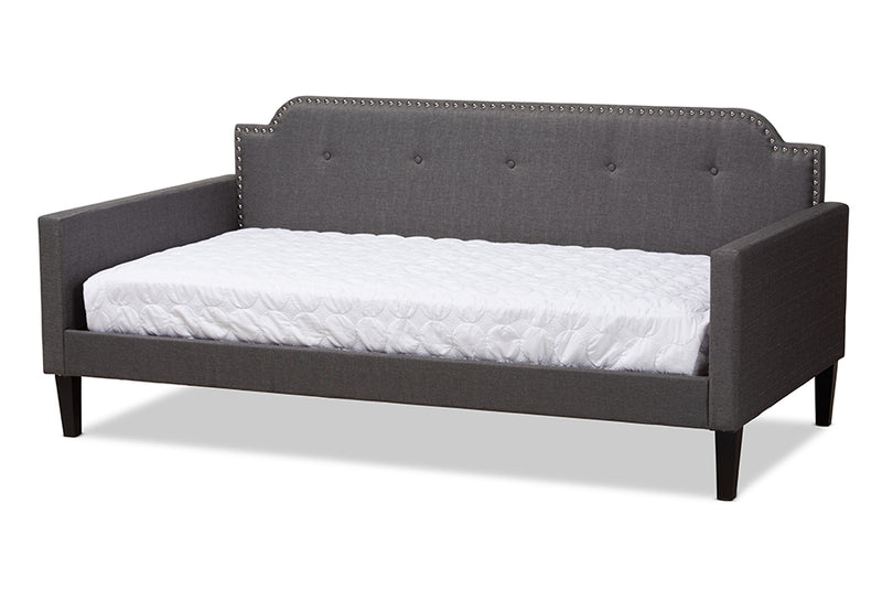 Marisse Modern and Contemporary Gray Fabric Upholstered Twin Size Sofa Daybed