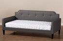 Marisse Gray Fabric Upholstered Twin Size Sofa Daybed Baxton
