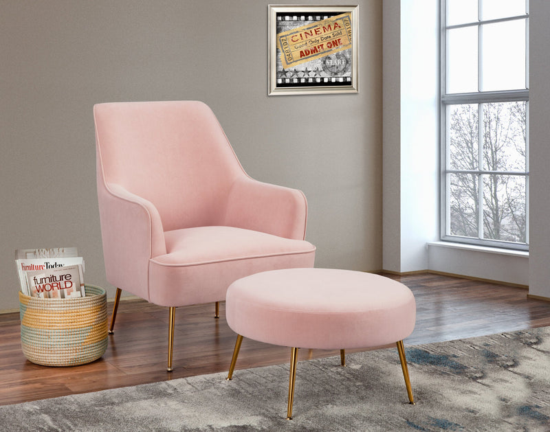 Zephyr Footstool, Pink Alpine