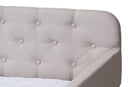 Oksana Beige Fabric Button-Tufted Twin Size Sofa Daybed w/Roll-Out Trundle Baxton