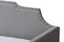 Corey Gray Fabric Upholstered Twin Size Sofa Daybed w/Roll Out Trundle Baxton
