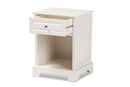 Saul White Finished 1-Drawer Wood End Table Baxton