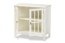 Walid White and Glass Kitchen Storage Cabinet Baxton