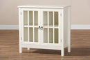 Walid White and Glass Kitchen Storage Cabinet Baxton