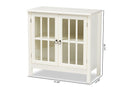 Walid White and Glass Kitchen Storage Cabinet Baxton
