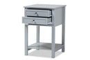 Fernanda Light Gray Finished 2-Drawer Wood End Table Baxton
