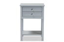 Fernanda Light Gray Finished 2-Drawer Wood End Table Baxton