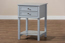 Fernanda Light Gray Finished 2-Drawer Wood End Table Baxton