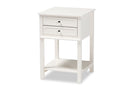 Fernanda White Finished 2-Drawer Wood End Table Baxton