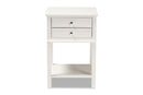 Fernanda White Finished 2-Drawer Wood End Table Baxton