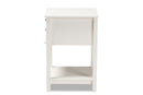 Fernanda White Finished 2-Drawer Wood End Table Baxton