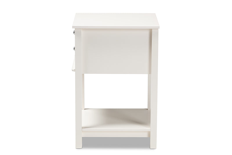 Fernanda Modern Transitional White Finished 2-Drawer Wood End Table