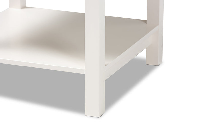 Fernanda White Finished 2-Drawer Wood End Table Baxton