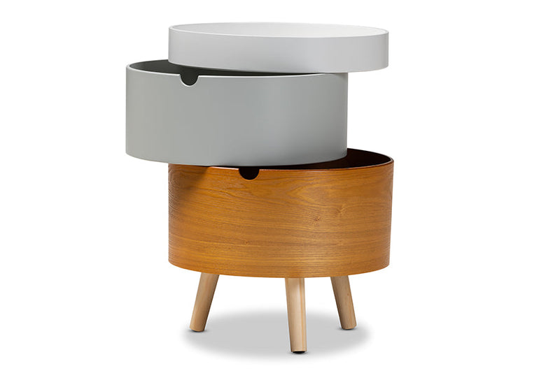 Bora Multi Color 3-Tier Wood End Table Baxton