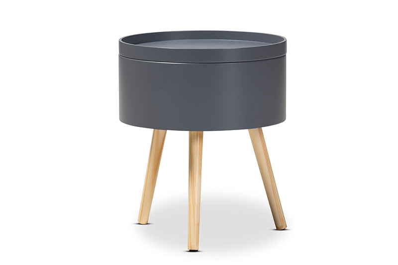 Cordoba Gray Wood End Table w/Removable Top Baxton